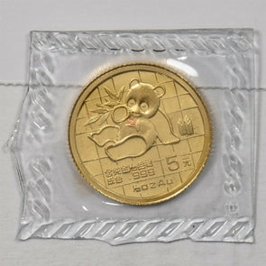 China 1989 5 Yuan gold 1/20 oz Gold Panda sealed in mint plastic GL0215 combine