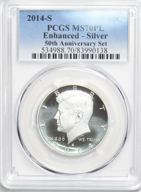 2014 -S Enhanced Kennedy Half Dollar 50 Cents PCGS MS70PL PC1156*