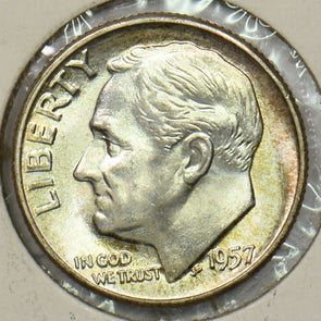 1957 Roosevelt Dime 90% silver Gem BU U0287