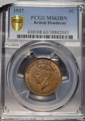 British Honduras 1937 Cent PCGS MS63BN lustrous rare this grade PC0503 combine s